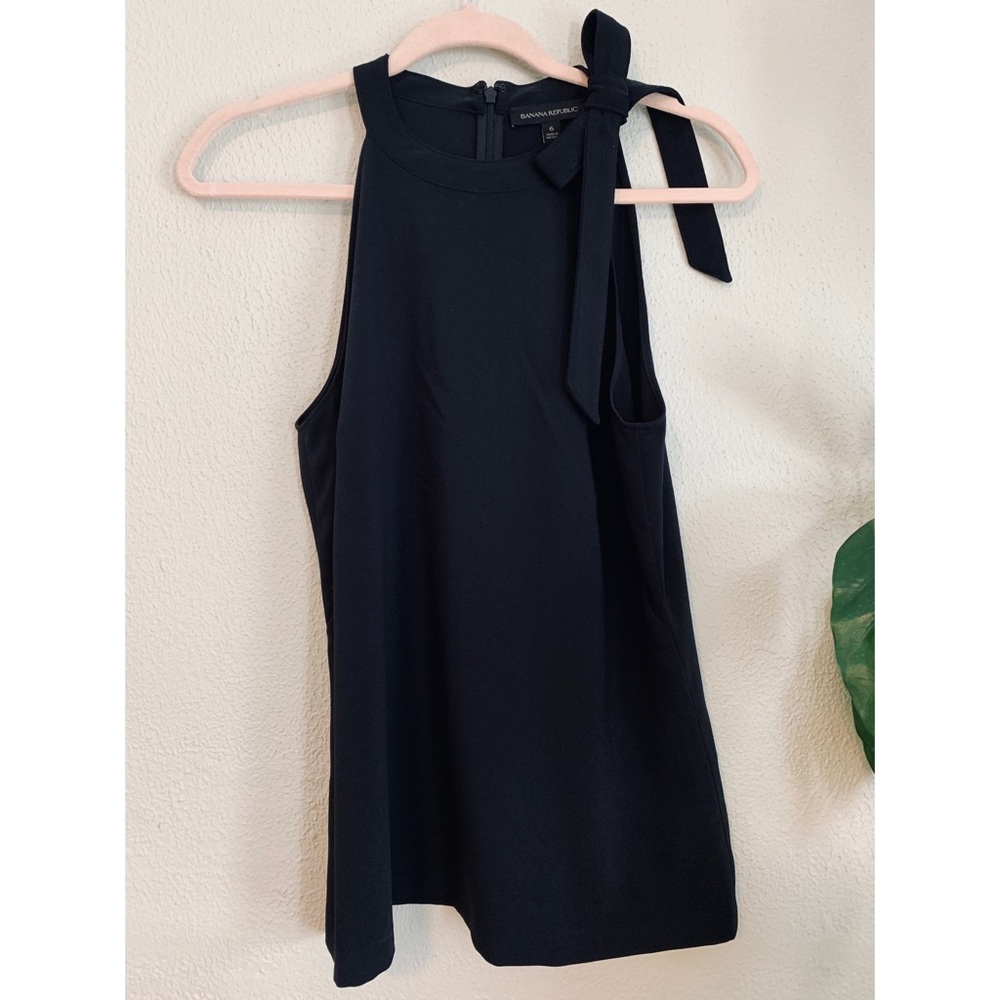 Black Halter Neck Formal Top with Bow